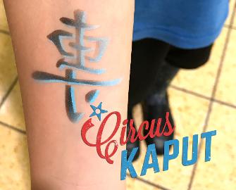 Asian symbol airbrush tattoo