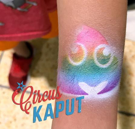 Circus Kaput emoji airbrush tattoo